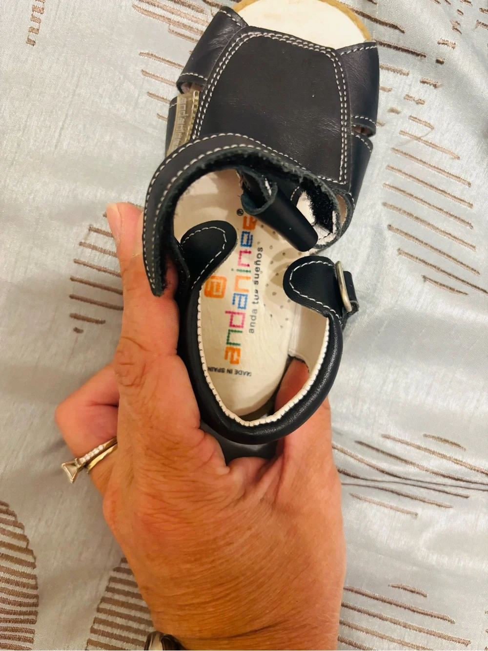Andanines Leather Sandals | EU 23 | Navy Blue | Made in Spain | Like New